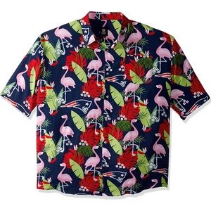 NWT - NE Patriots Floral Tropical Button up 3X shirt